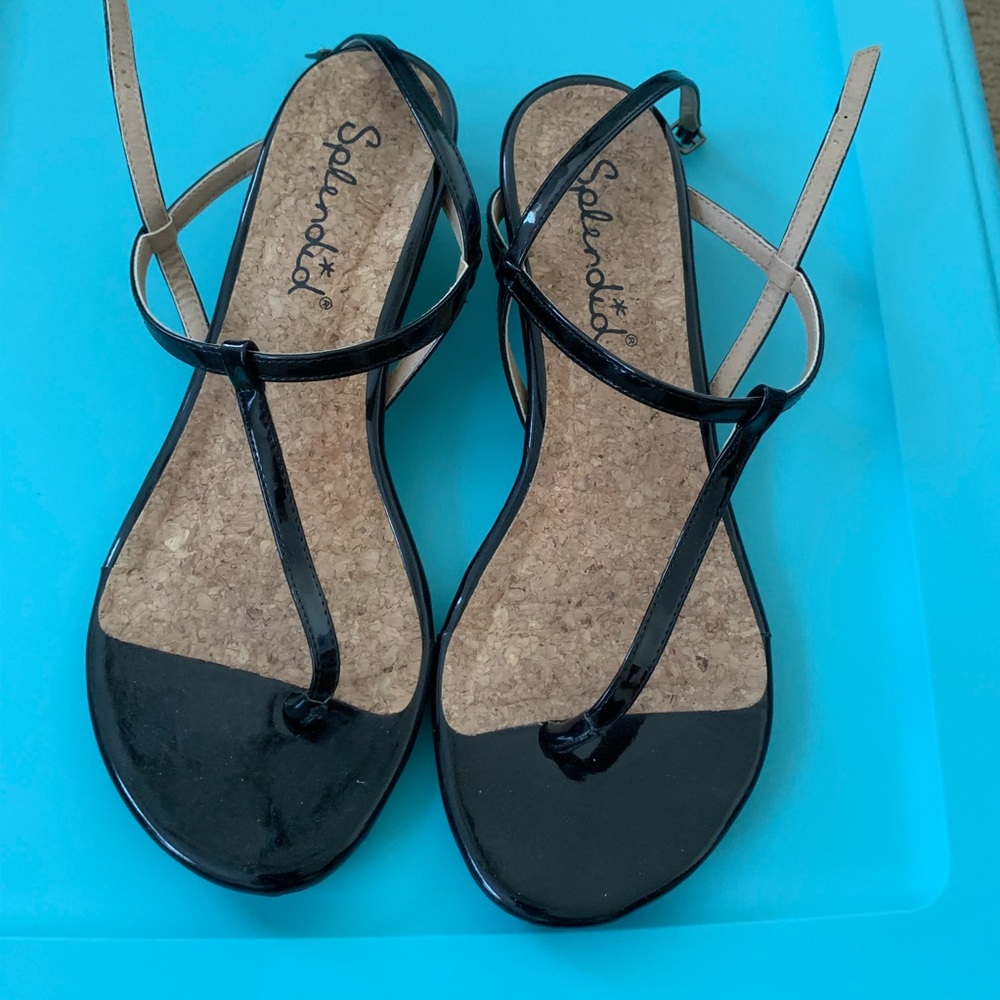 Splendid Low Wedge Patent Sandal